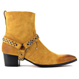 Suede  Zipper-up Leather Boots