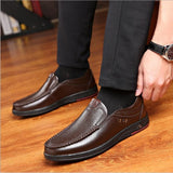 Plus Size Men Casual Leather Slip On Shoes