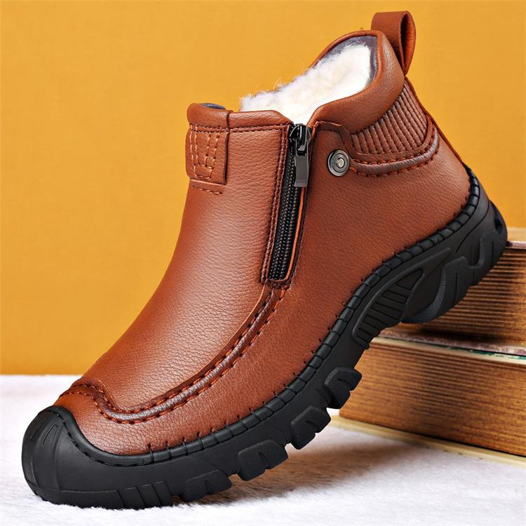 Wiipop Zipper Warm Velvet Men Boots Shoes