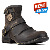 Wiipop Genuine Leather Zipper-up Men's Ankle Boots