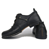 Wiipop Handmade Genuine Cow Leather Lace-Up Boots