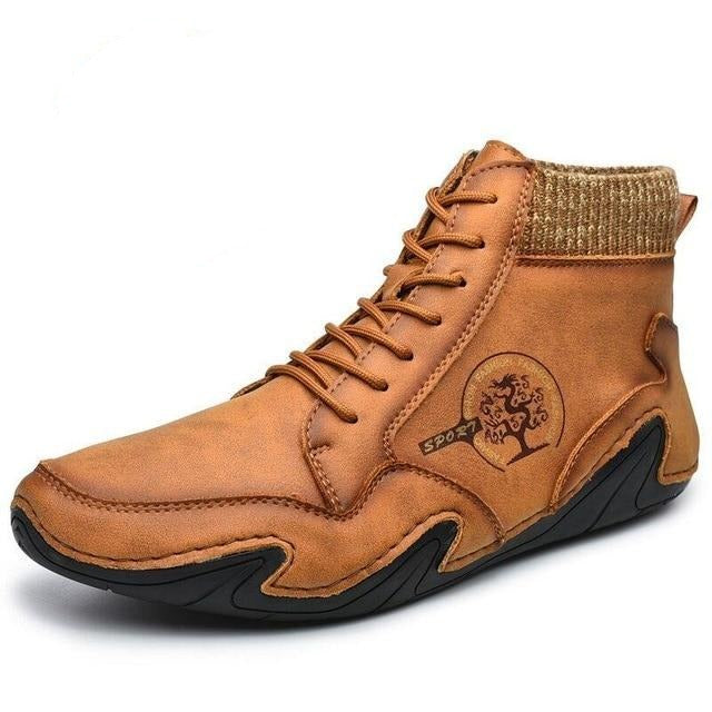 Brand High Quality Leather Man Ankle Boots