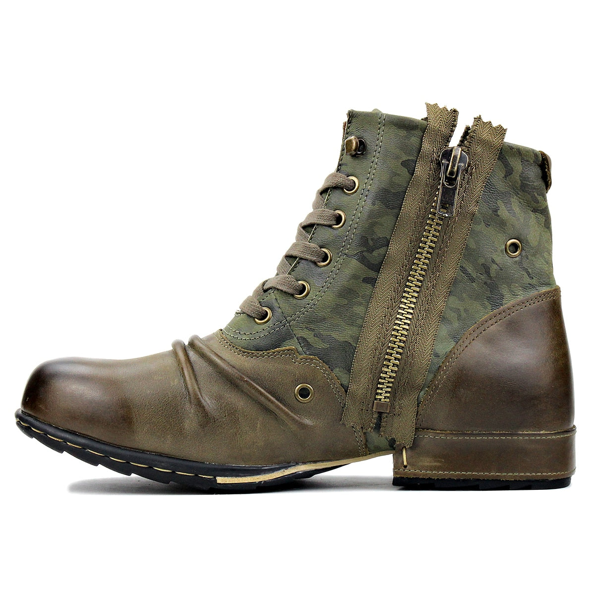 Men Military Genuine Leather Ankle Boots