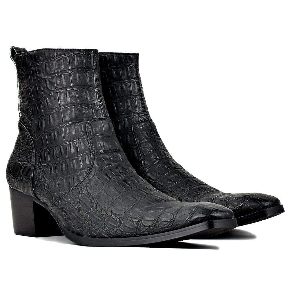 Men Designer Zipper-up Chelsea High Heel Boots