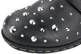 Wiipop Western Punk Genuine Leather High Top Ankle Boots With Rivets
