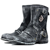5008-1-H-F1 Genuine Leather Mens Motorcycle Boots