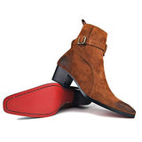 Genuine Leather Suede High Heel Men Dress Boots